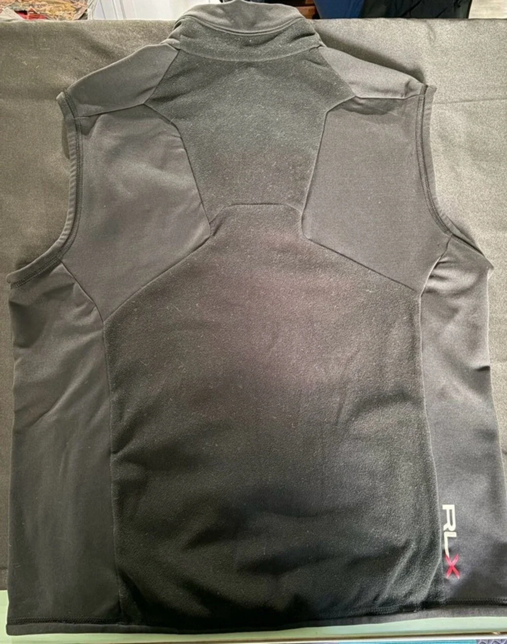 RLX Ralph Lauren Men's Black Hybrid Fleece Full Zip Utility Golf Vest XL